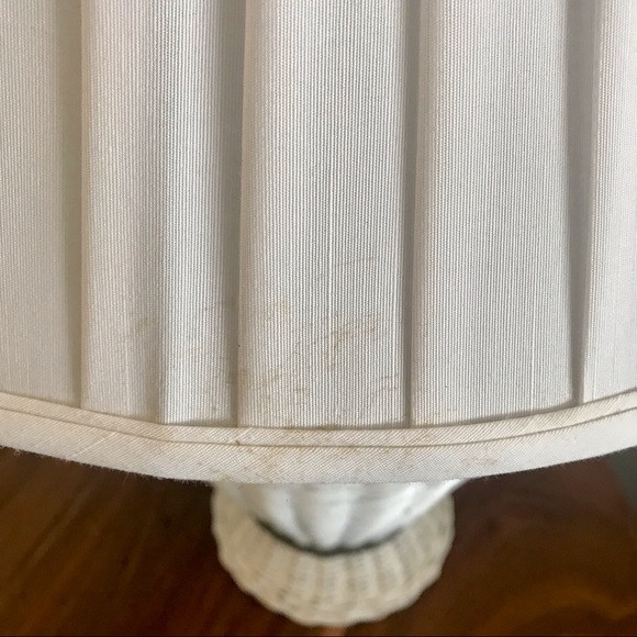 White Rattan Wicker Table Lamp - Picture 5 of 10